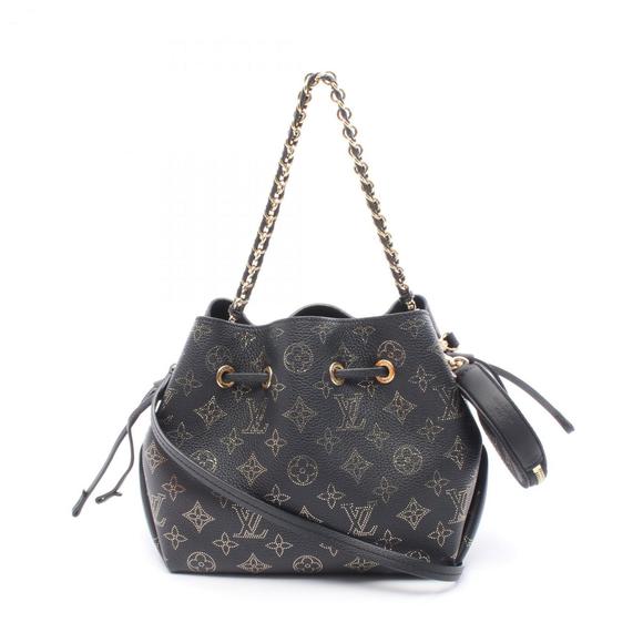 Louis Vuitton Bella Mahina Leather Handbag, Women's, Black/Gold, M23392 - Picture 1 of 5